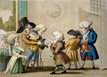 Il primo approccio, c.1790 (incisione colorata a mano)